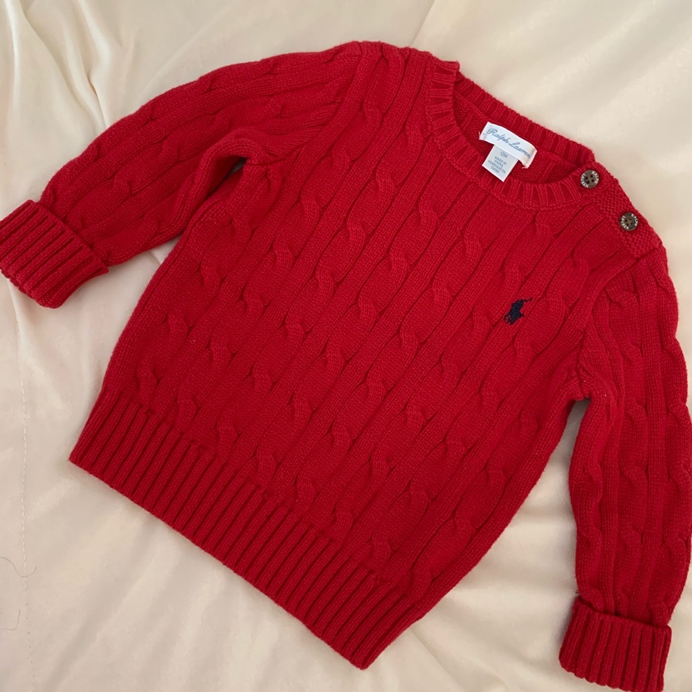 Red polo sweater NWT 12 months